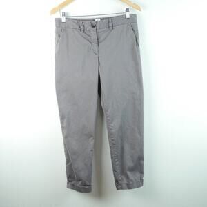 Paul Smith Women's Crop Chino Pants Cuffed EU 44 US 8 Grey Preppy Minimal Cotton